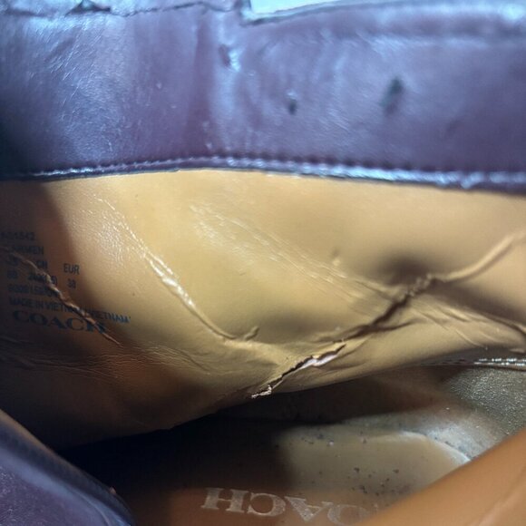 Coach Women's Sz 8 Maroon Carmen Almond Toe Chelsea Ankle Boots - Picture 10 of 10